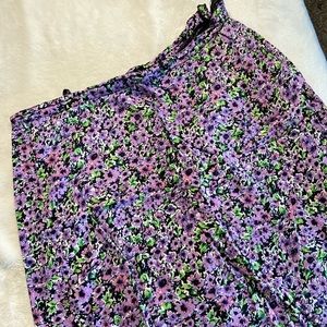 Motel Rocks purple floral midi skirt with leg slit
